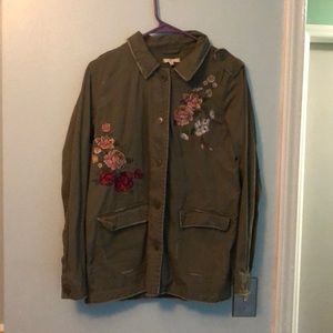 Green embroidered jacket
